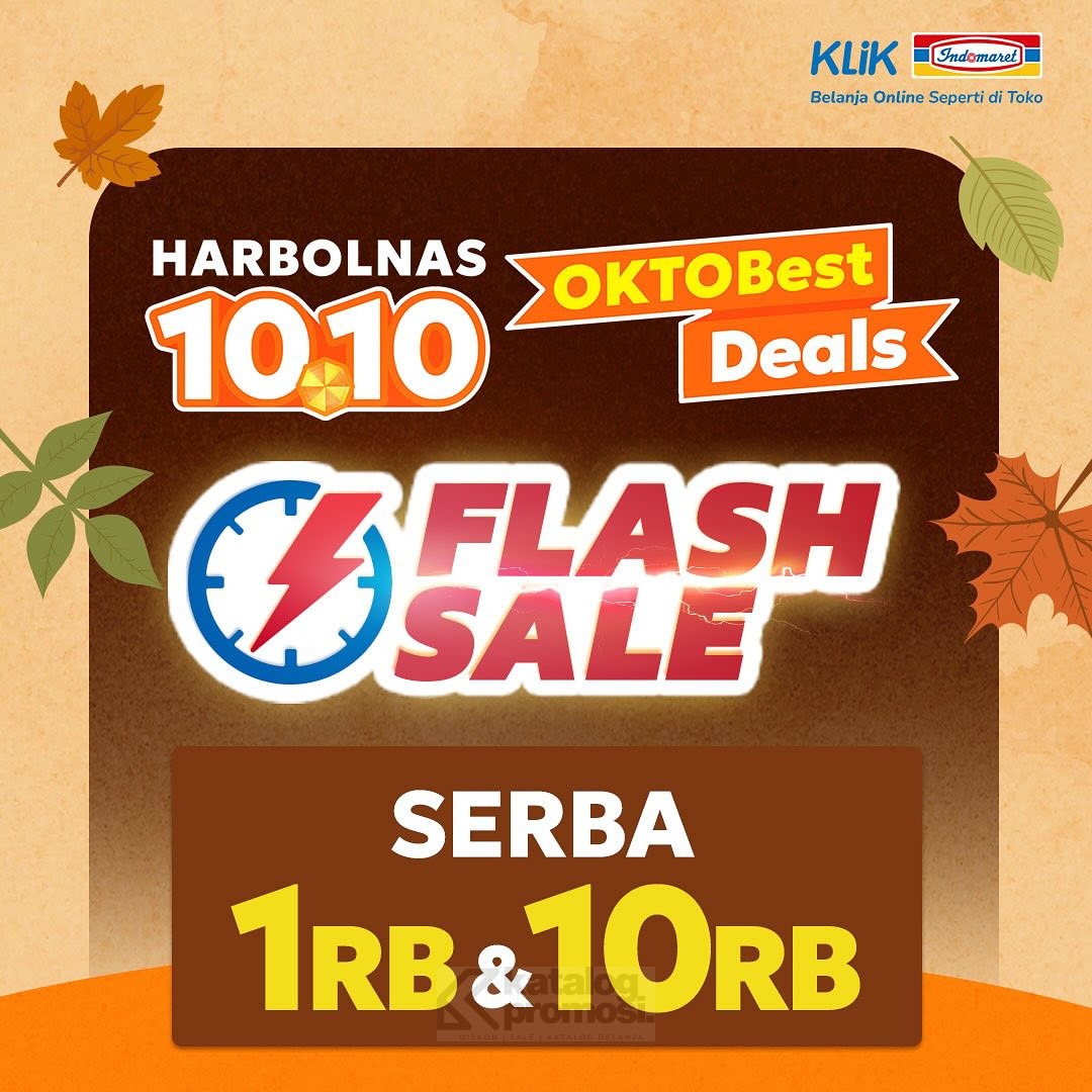 Promo 10.10 KLIKINDOMARET FLASH SALE SERBA 1RIBU dan 10RIBU