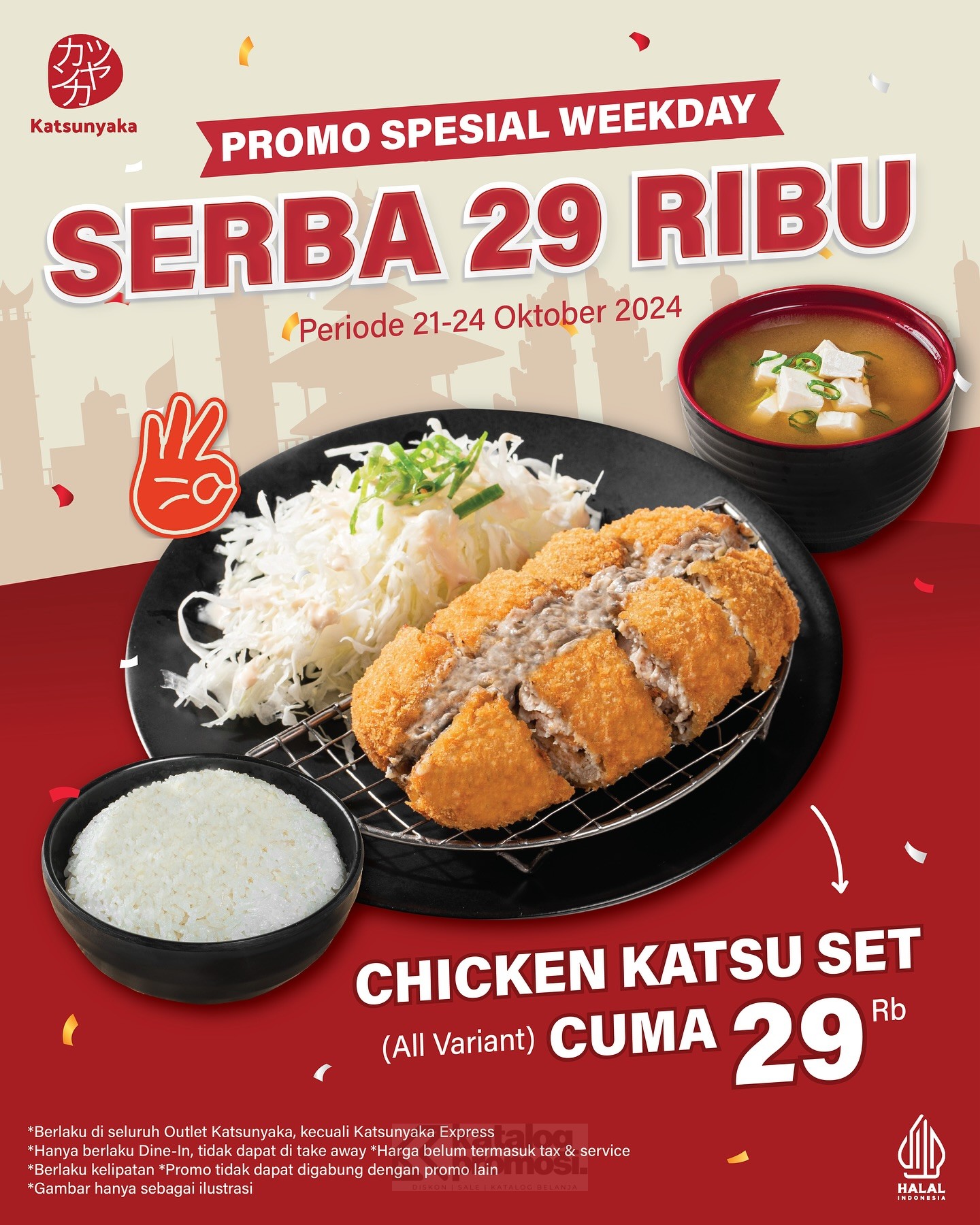 Promo Katsunyaka Chicken Katsu Set Cuma 29RIBU!