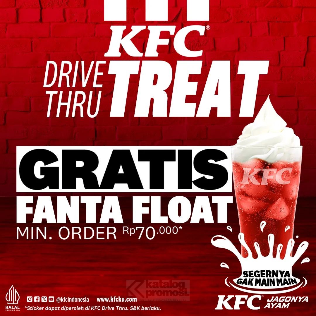 Promo KFC DRIVE THRU TREATS PASANG STICKER GRATIS 1 MENU