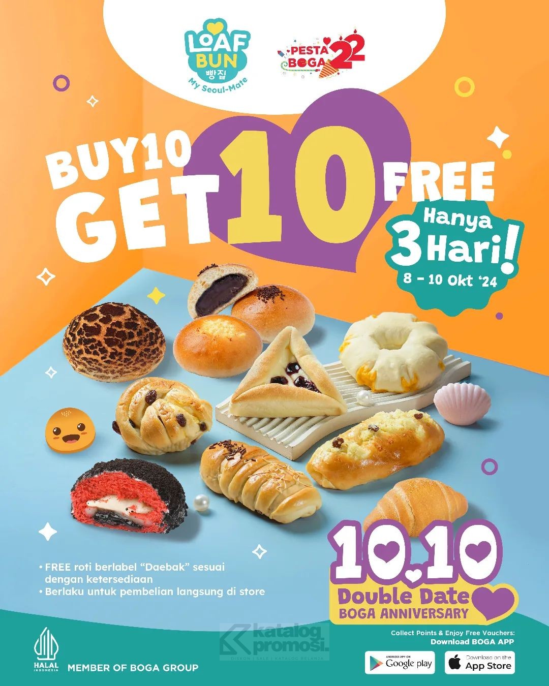 Promo 10.10 Loaf Bun BELI 10 GRATIS 10