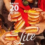 Promo Richeese Factory Fire Burger Lite cuma Rp 20RIBUAN