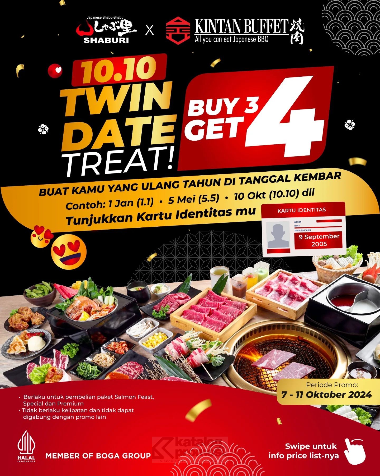 Promo Shaburi & Kintan 10.10 Twin Date Treats BELI 3 GRATIS 1