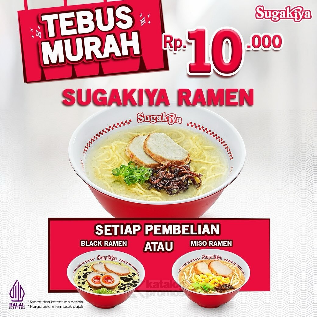 Promo SUGAKIYA TEBUS MURAH Sugakiya Ramen hanya 10 Ribu aja