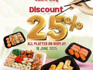 Promo Sushi Kiosk International Sushi Day diskon 25% semua sushi platter