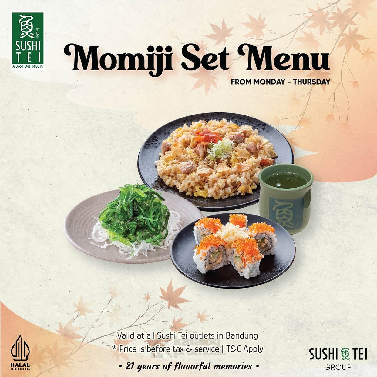 Promo Sushi Tei Bandung Momiji Set Menu cuma Rp. 88.000++