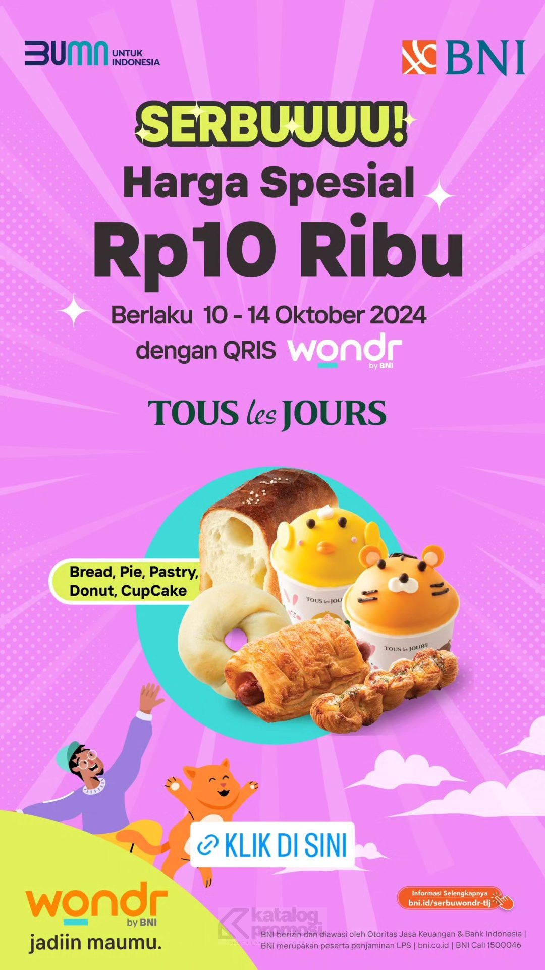 Promo TOUS les JOURS 10.10 Roti Favorit cuma Rp. 10.000