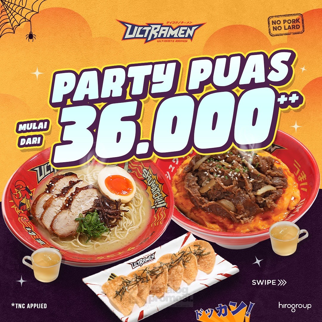 Promo ULTRAMEN SPESIAL PAKET PARTY mulai Rp. 36ribuan per orang