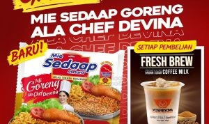 Promo Yoshinoya Beli Brown Sugar Coffee Milk Gratis Mie Sedaap Goreng Ala Chef Devina