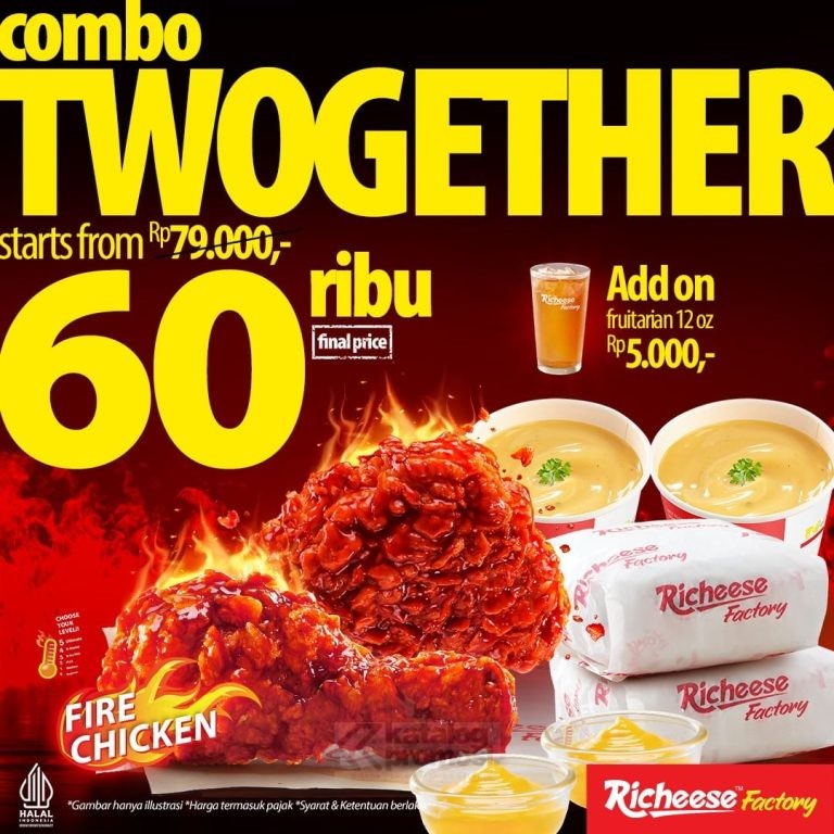 Promo RICHEESE FACTORY COMBO TWOGETHER mulai Rp. 60RIBUAN