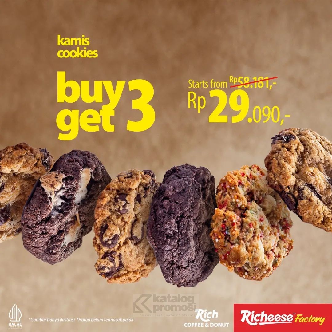 Promo RICH COFFEE & DONUT KAMIS COOKIES - BUY 3 GET 3 COOKIES