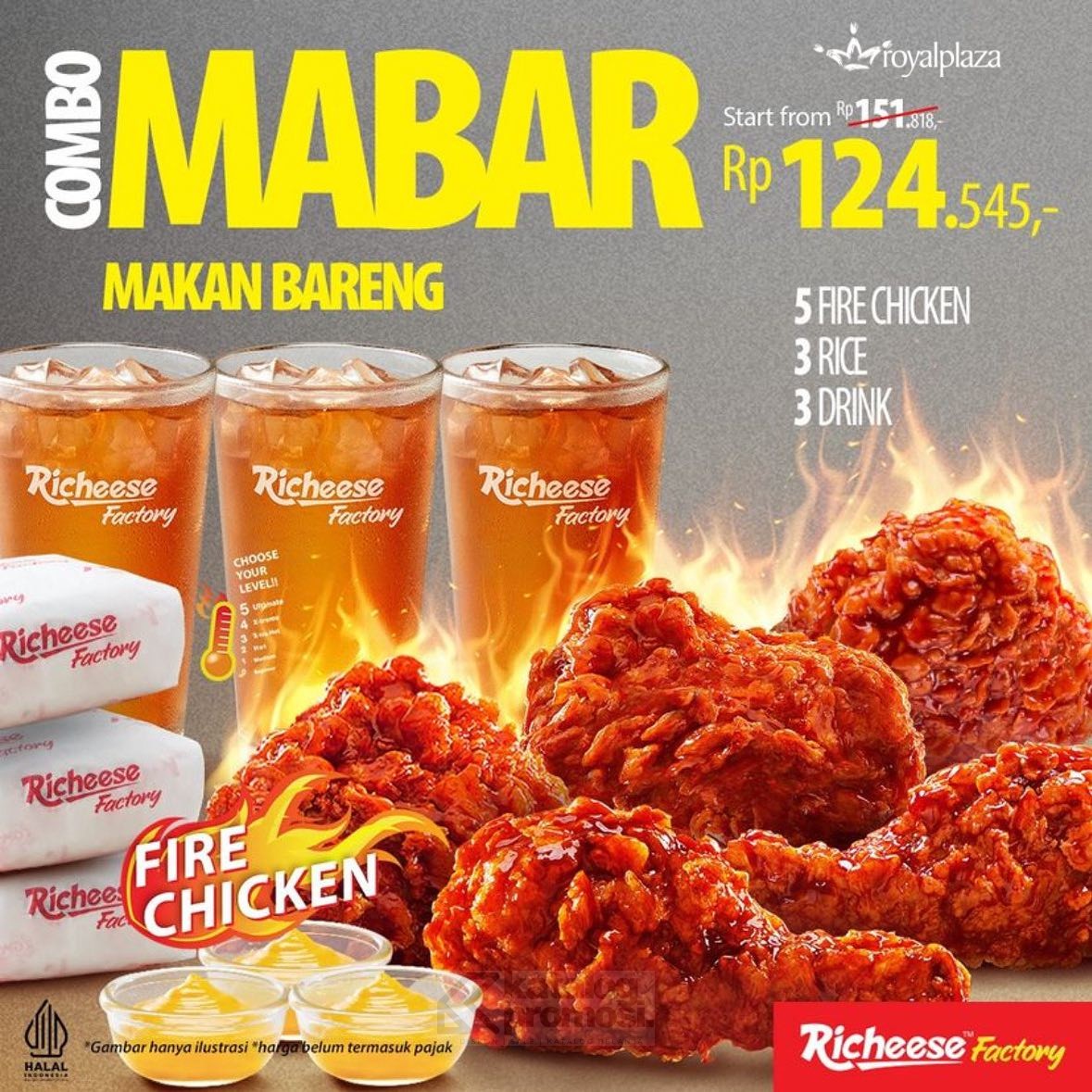 Promo RICHEESE FACTORY Combo MABAR Harga Mulai Dari Rp 124.545,-