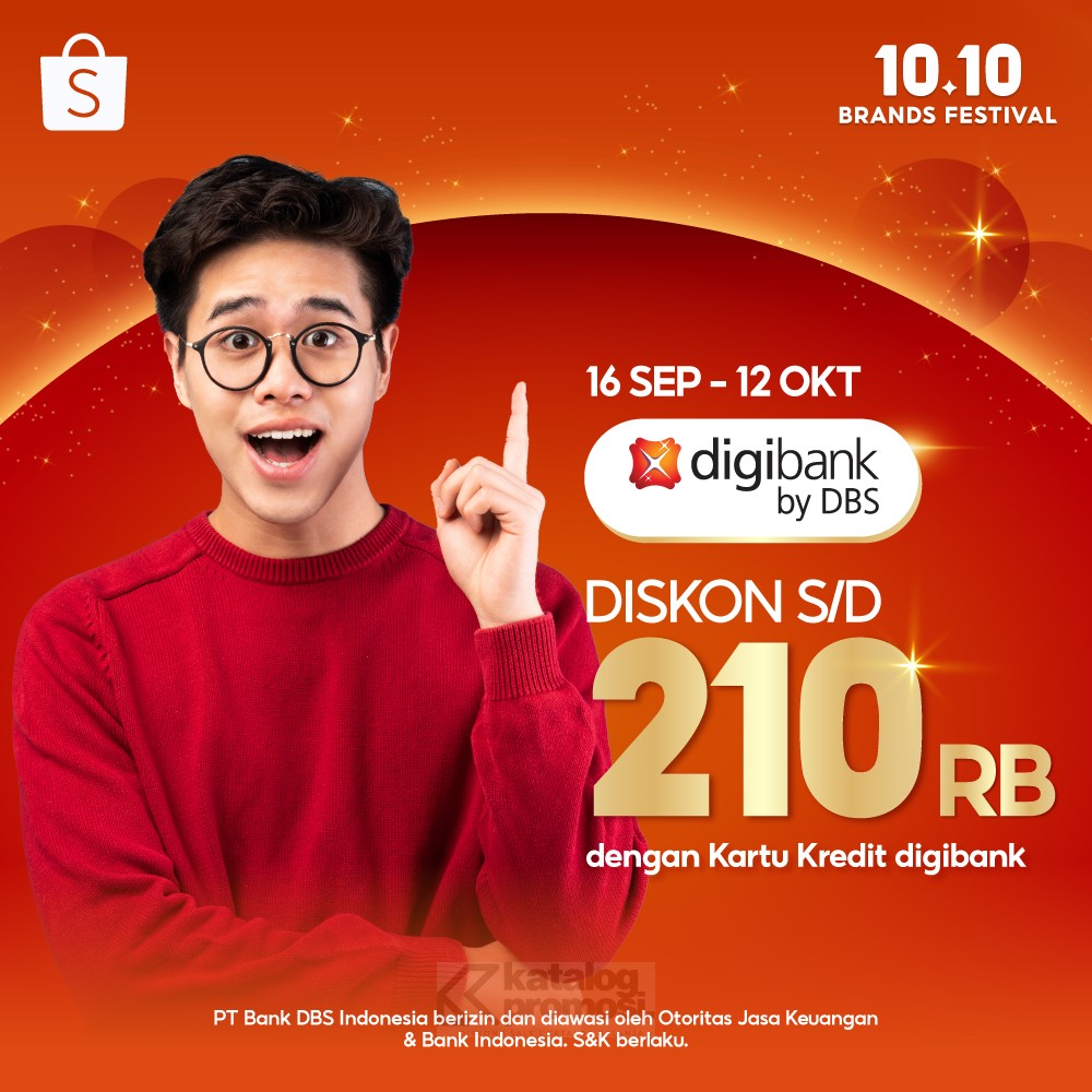 Belanja Produk Incaran di Shopee 10.10 Brands Festival dengan digibank by DBS Diskon hingga 210K