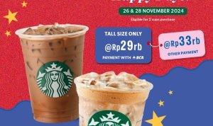 Promo STARBUCKS BCA PAYDAY - SPECIAL PRICE TALL SIZE only Rp. 29K