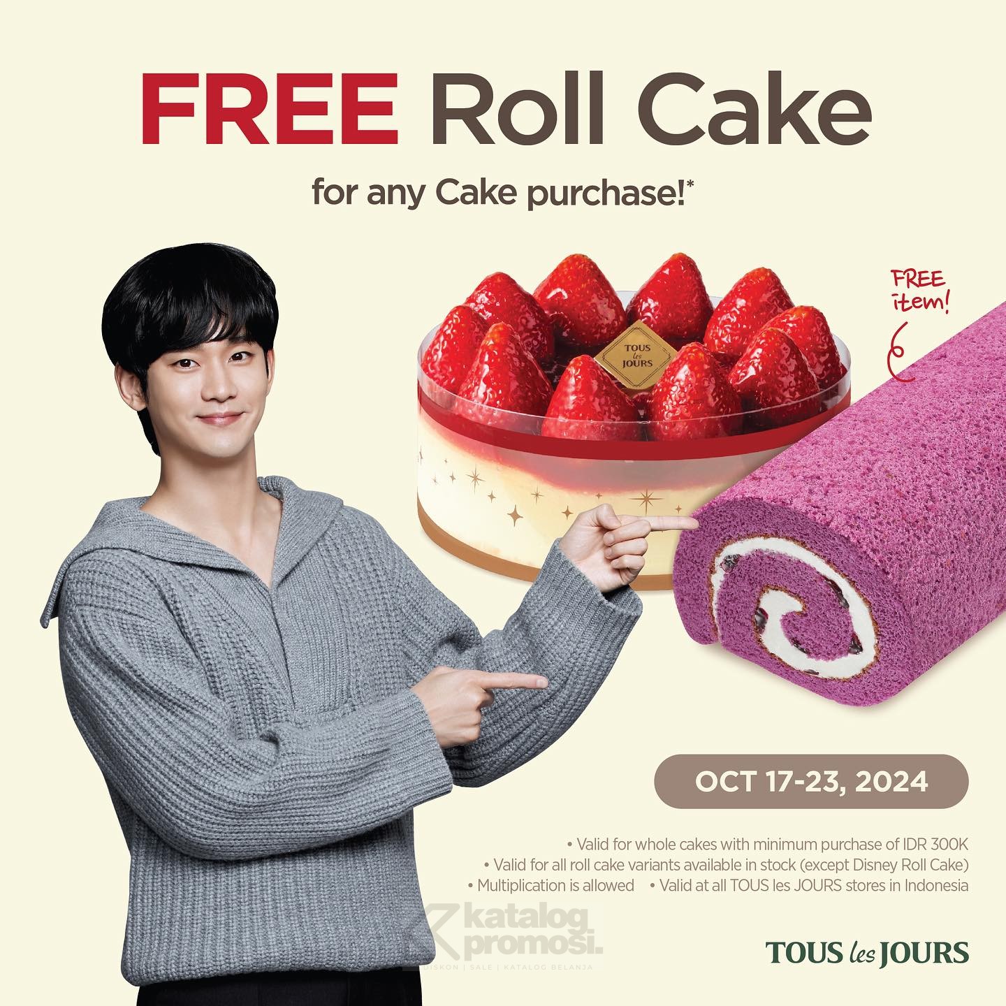 Promo TOUS les JOURS BELI WHOLE CAKE GRATIS ROLL CAKE*