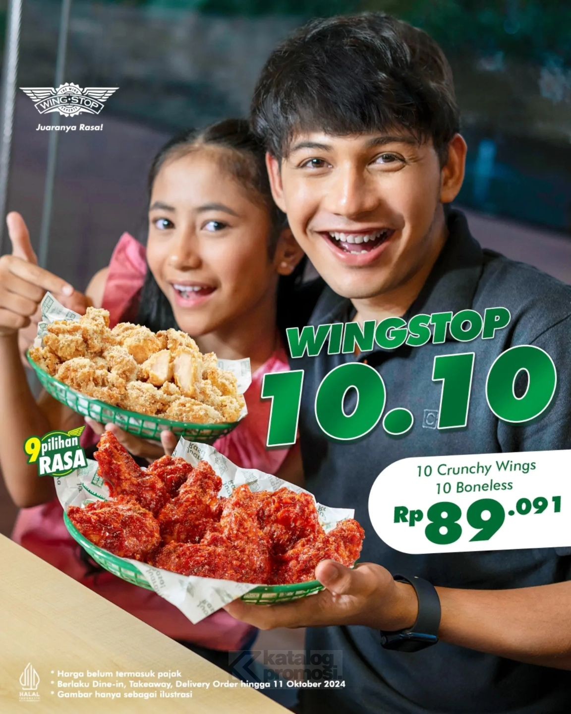 Promo 10.10 WINGSTOP Pesan 10 Boneless + 10 Crunchy Wings hanya 89ribuan