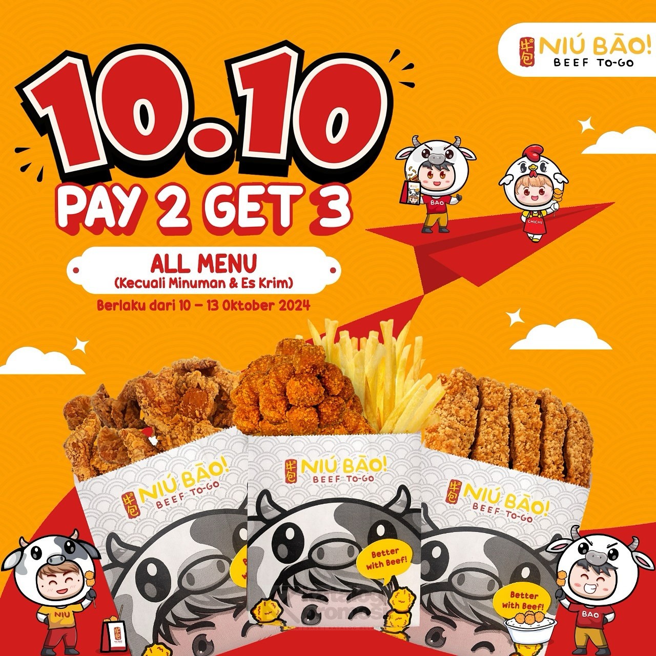 Promo Niu Bao 10.10 PAY 2 GET 3