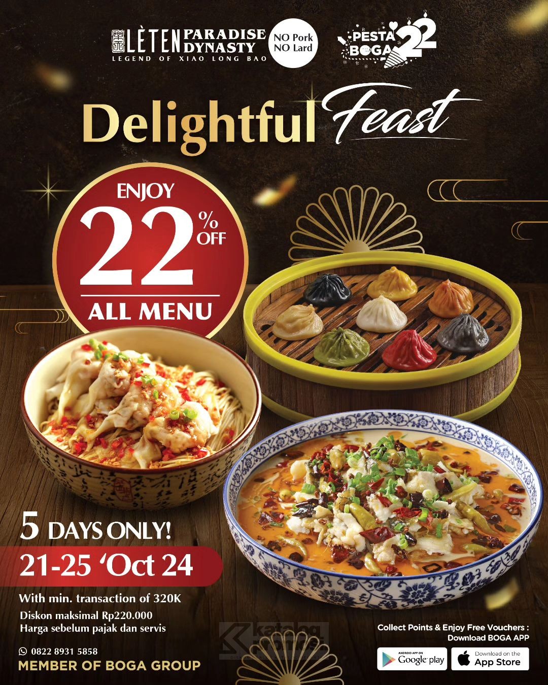 Promo Leten Paradise Dynasty Delightful Feast Diskon 22% untuk Semua Menu