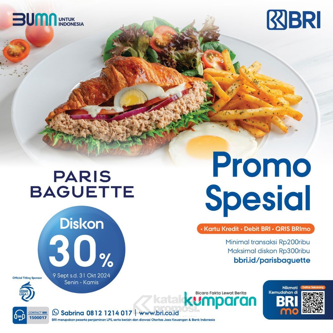 Promo Paris Baguette BRI Diskon 30%