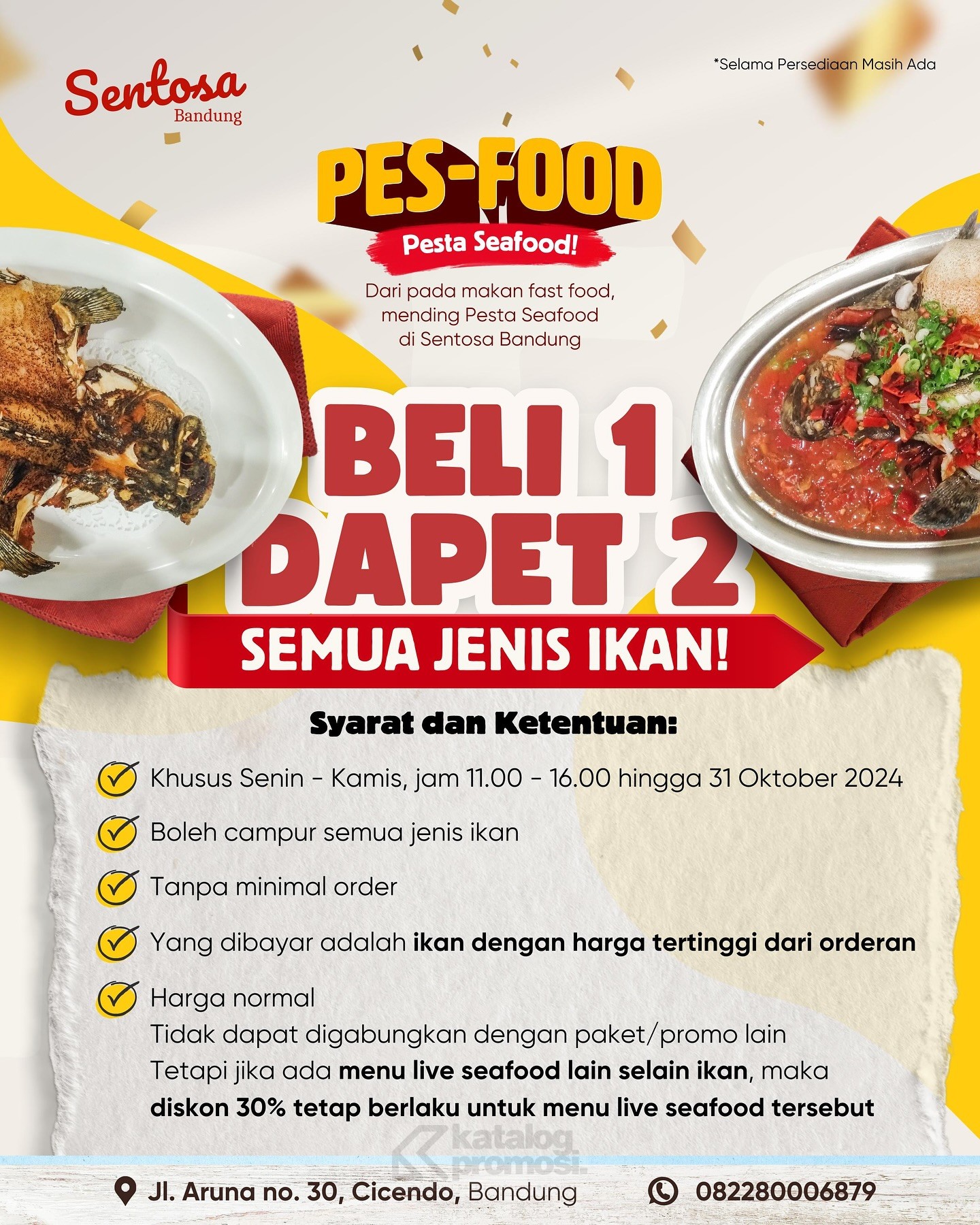 Promo Sentosa Bandung PES-FOOD Beli 1 Dapat 2