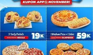 Promo Domino's Pizza Save & Share: Klaim kupon spesial November untuk pizza dan snack dengan harga hemat, hanya di aplikasi Domino's.