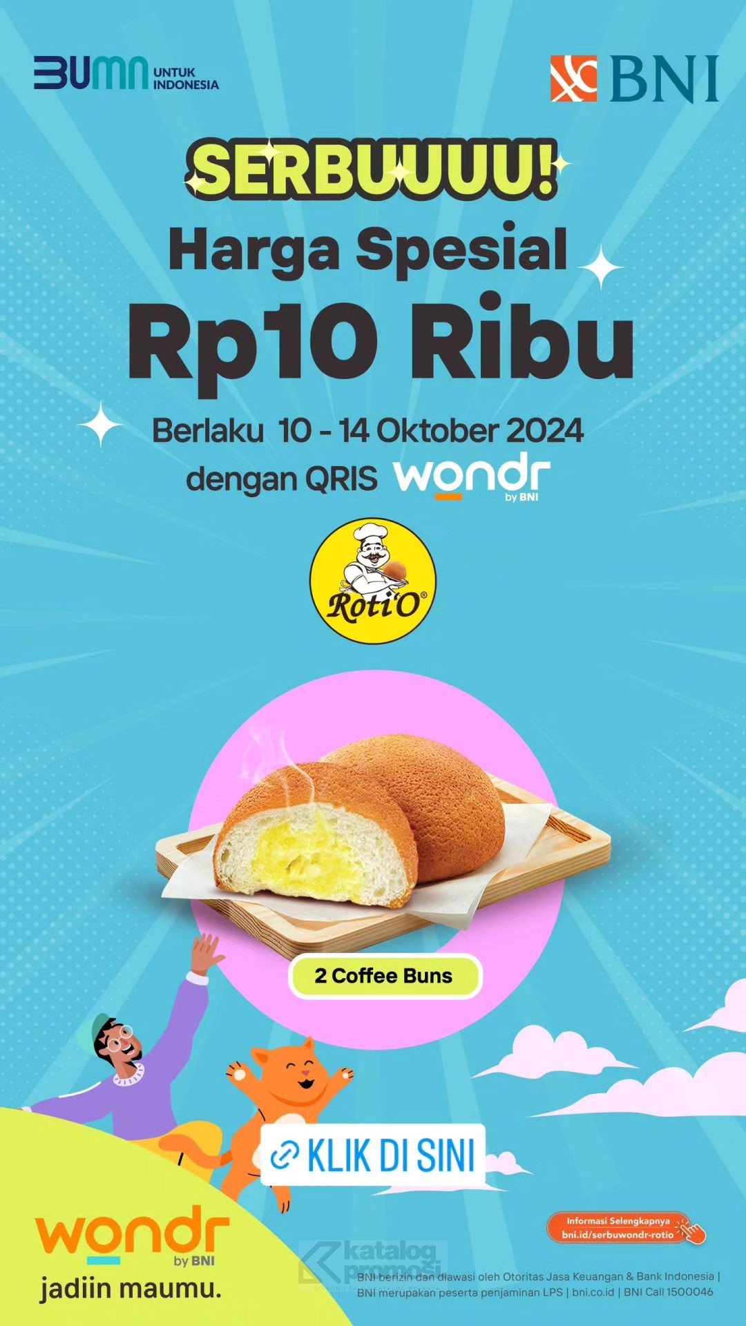 Promo ROTI’O 10.10 BELI 2 COFFEE BUN cuma Rp. 10.000