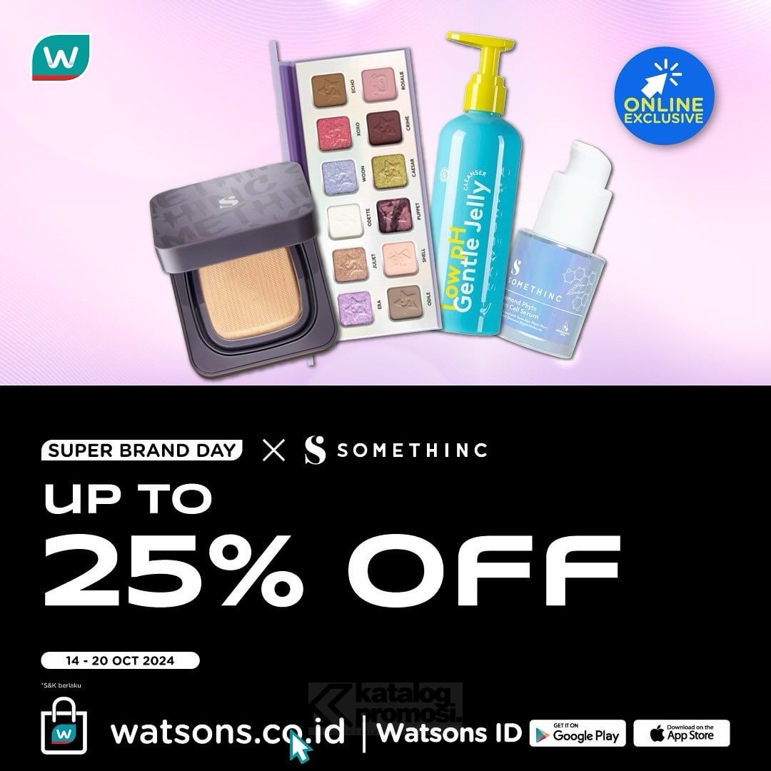 Belanja Skincare Somethinc Lebih Hemat di Watsons Super Brand Day