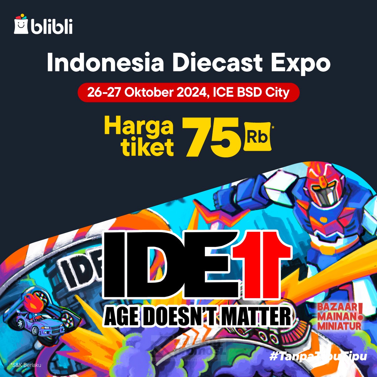 Beli Tiket Event Indonesia Diecast Expo di Blibli HANYA 75K + Promo Voucher