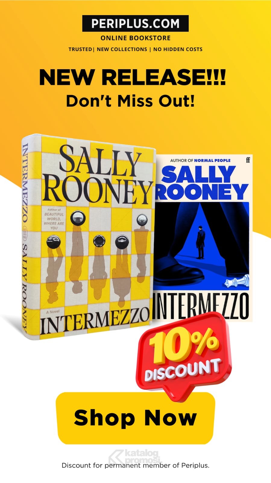 Buku Terbaru dari Sally Rooney ‘Intermezzo’ kini Tersedia di Periplus Online Diskon 10%