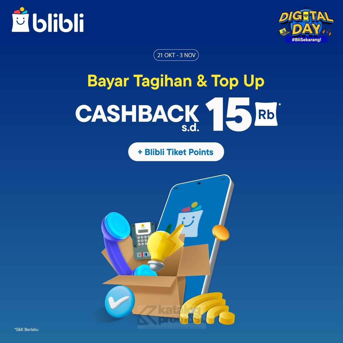 Digital Day di Blibli Bayar Tagihan dan Top Up Cashback hingga 15K