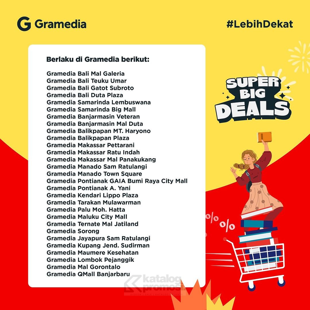 Gramedia SUPER BIG DEALS! Diskon 30% untuk Semua Buku