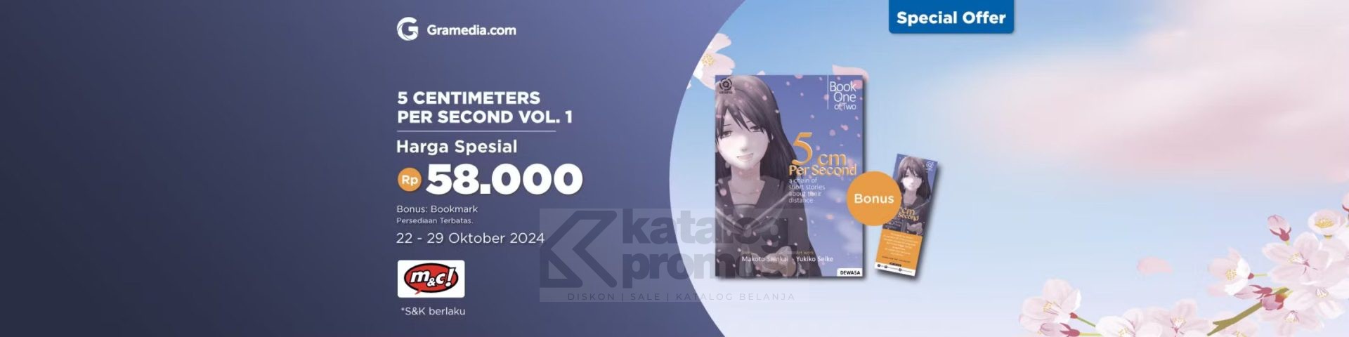 Komik ‘5 Centimeters Per Second’ Special Offer di Gramedia