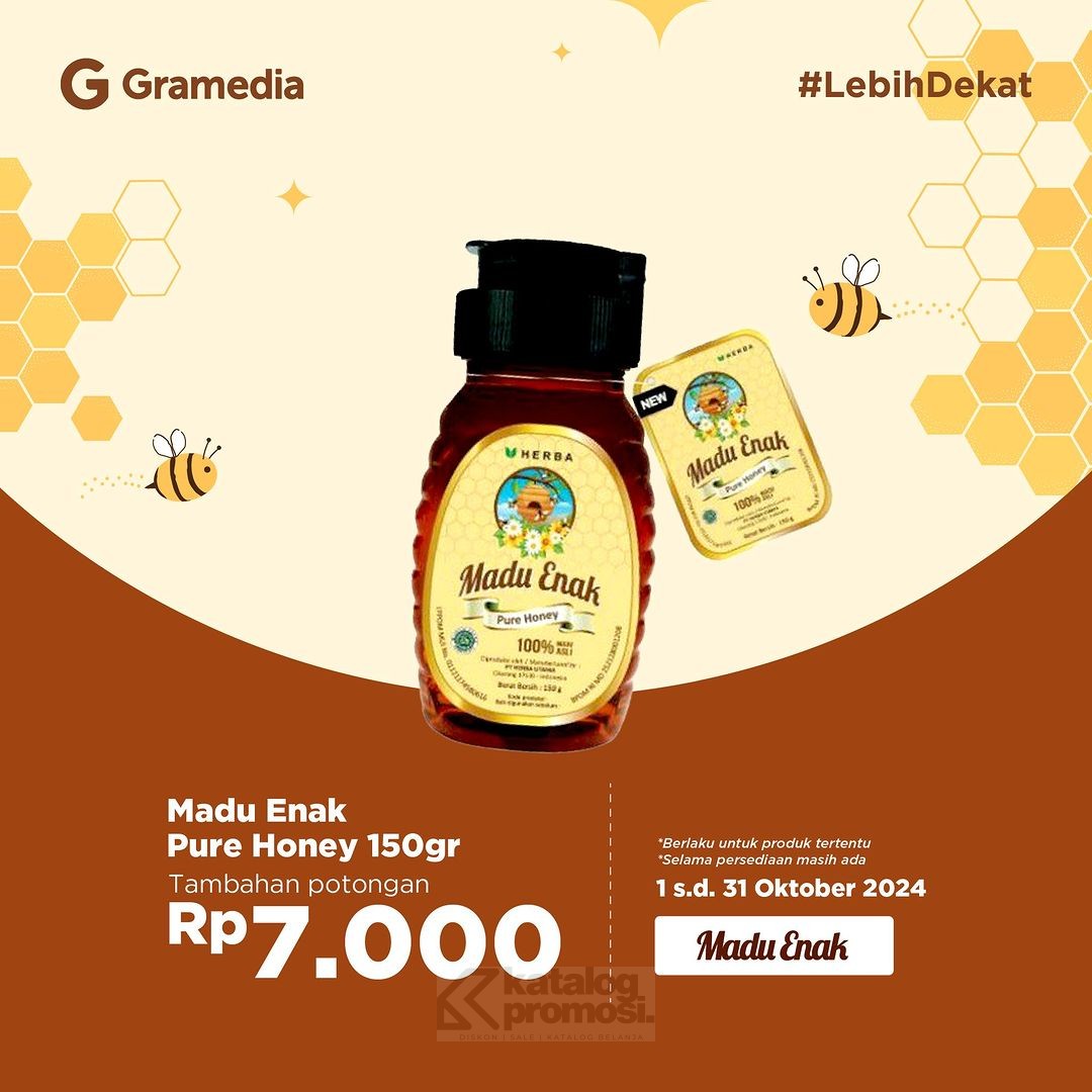 Madu Enak Promo di Gramedia dapatkan Harga Diskon dan Produk Gratis 