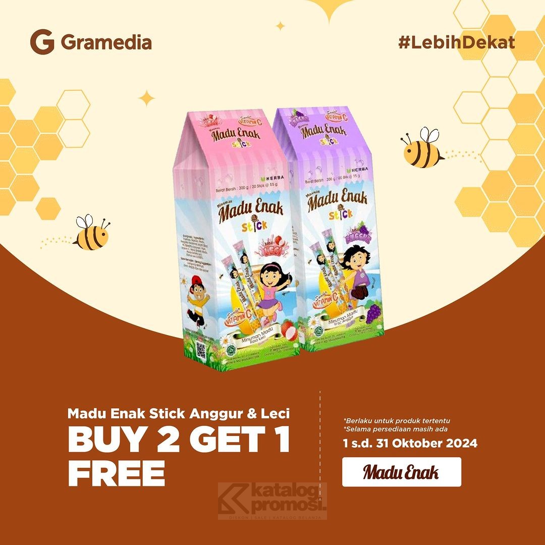 Madu Enak Promo di Gramedia dapatkan Harga Diskon dan Produk Gratis 