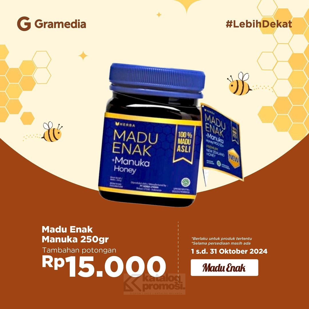 Madu Enak Promo di Gramedia dapatkan Harga Diskon dan Produk Gratis