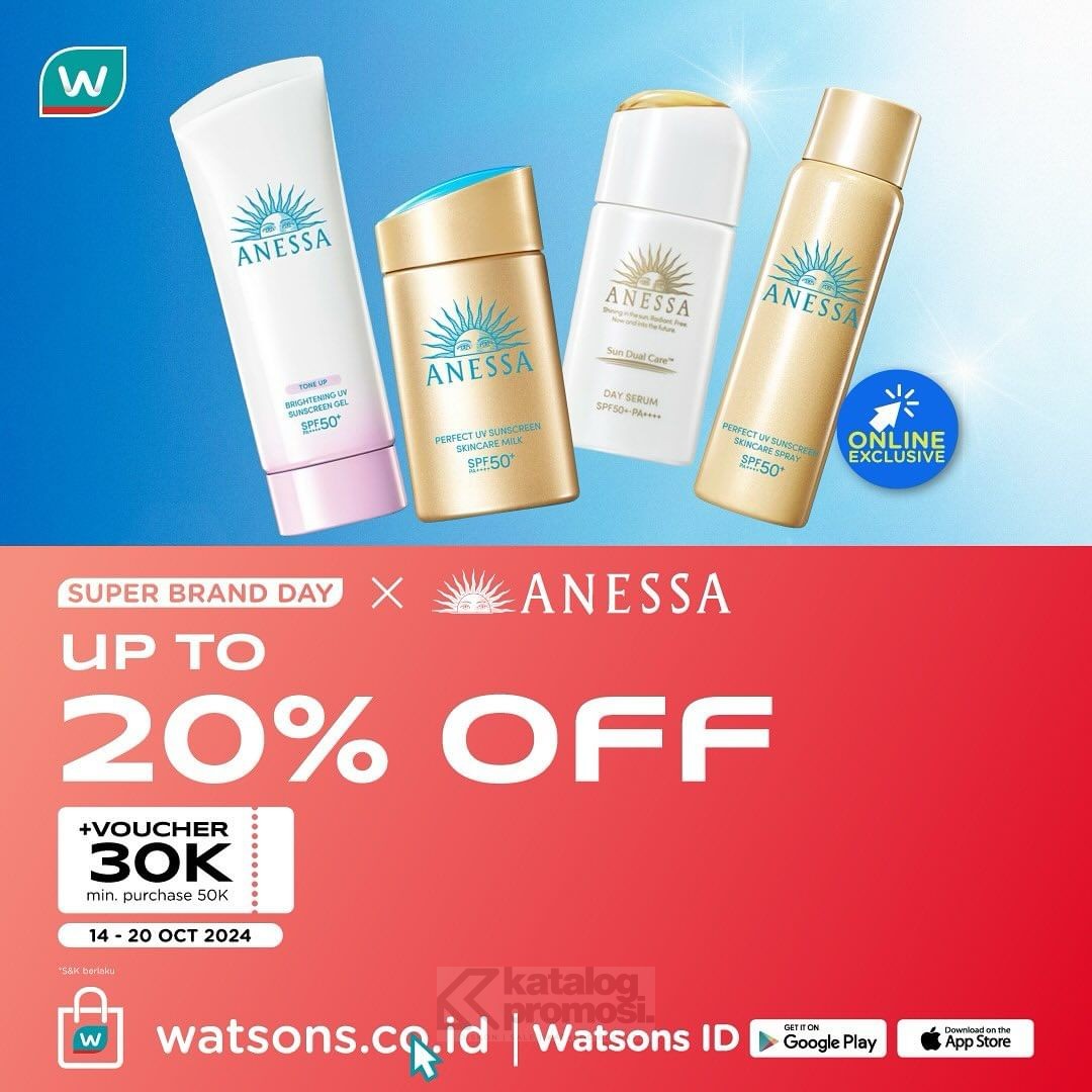 Promo ANESSA di Watsons Super Brand Day Diskon hingga 20%