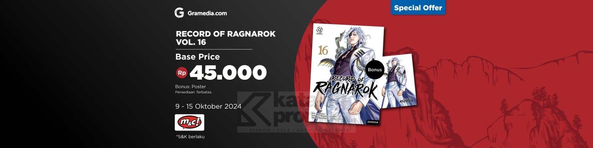 Komik ‘Record of Ragnarok 16’ Special Offer di Gramedia