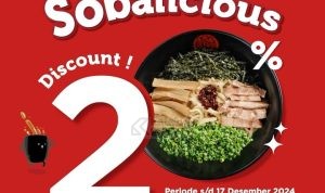 Promo Yamatoten Abura Soba: Diskon 20% untuk dine-in setiap Senin - Kamis di Emporium Pluit Mall dan Grand Indonesia. Berlaku hingga 17 Desember 2024.