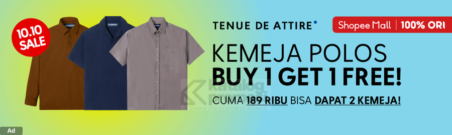 Tenue de Attire 10.10 Sale di Shopee KEMEJA POLOS BUY 1 GET 1 FREE!