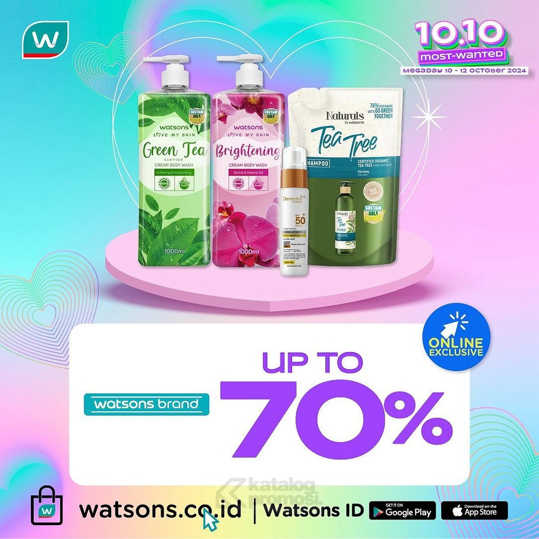 Watsons 10.10 Most Wanted Sale MEGADAY! Diskon hingga 70%