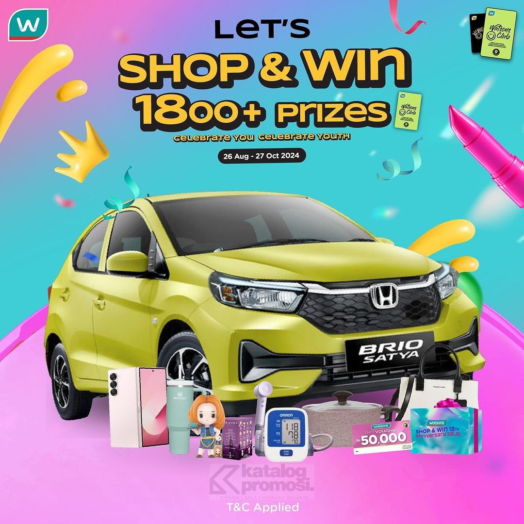 Watsons BE YOU BE BEAUTIFUL! Lebih dari 7000 Produk Diskon