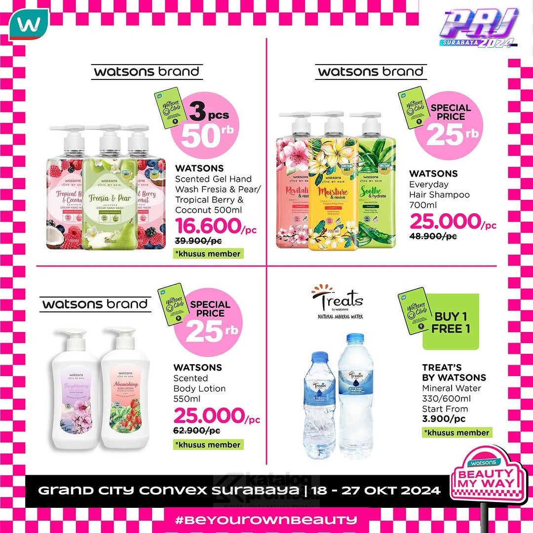 Watsons Hadir di PRJ Surabaya Belanja dan dapatkan Promo Spesial