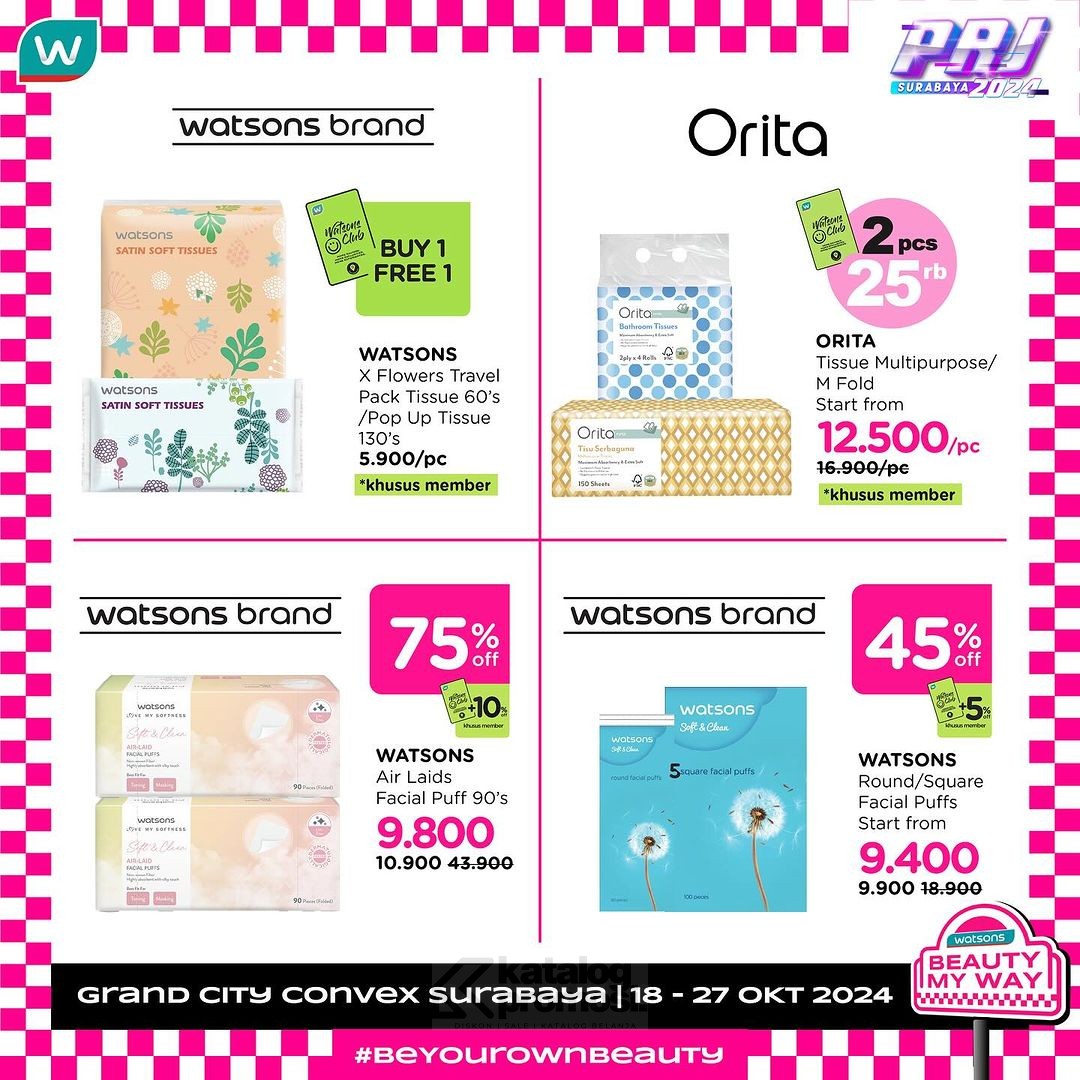 Watsons Hadir di PRJ Surabaya Belanja dan dapatkan Promo Spesial