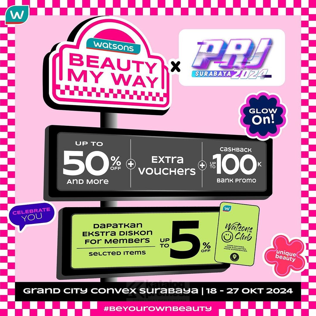 Watsons Hadir di PRJ Surabaya Belanja dan dapatkan Promo Spesial