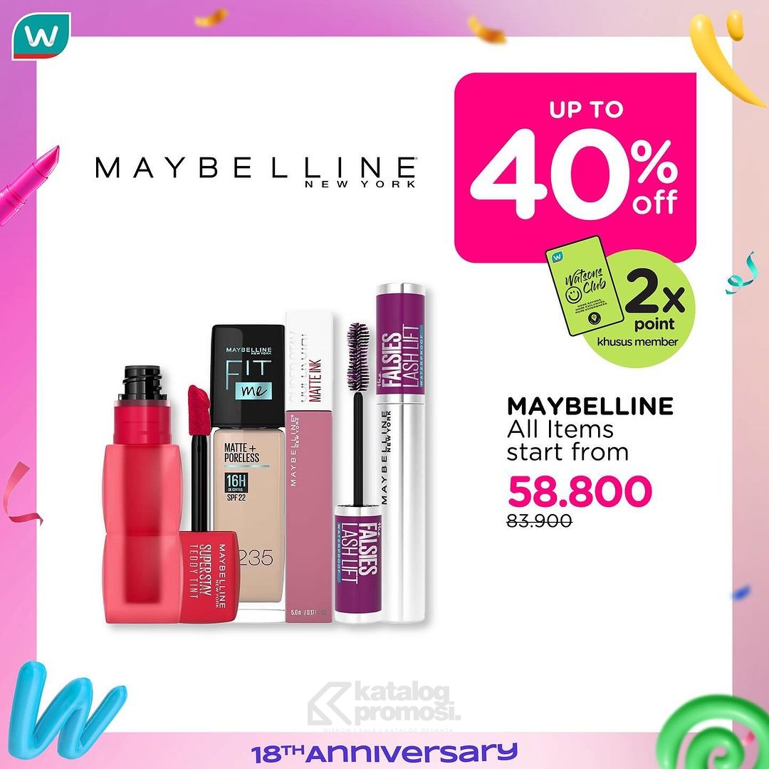 Watsons Weekend Beauty Deals Special Anniversary Diskon hingga 60%