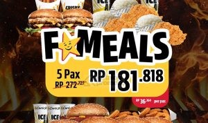 Promo CARLS JR FAMEALS Pax Paket Berlima Cuma Rp 181.818