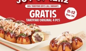 Promo Gindaco 12.12 Deals Gratis 4pcs Original Takoyaki*