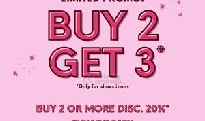 Promo GOSH SHOES SURPRISE SALE - BUY 2 GET 3 & DISCOUNT UP TO 20%*