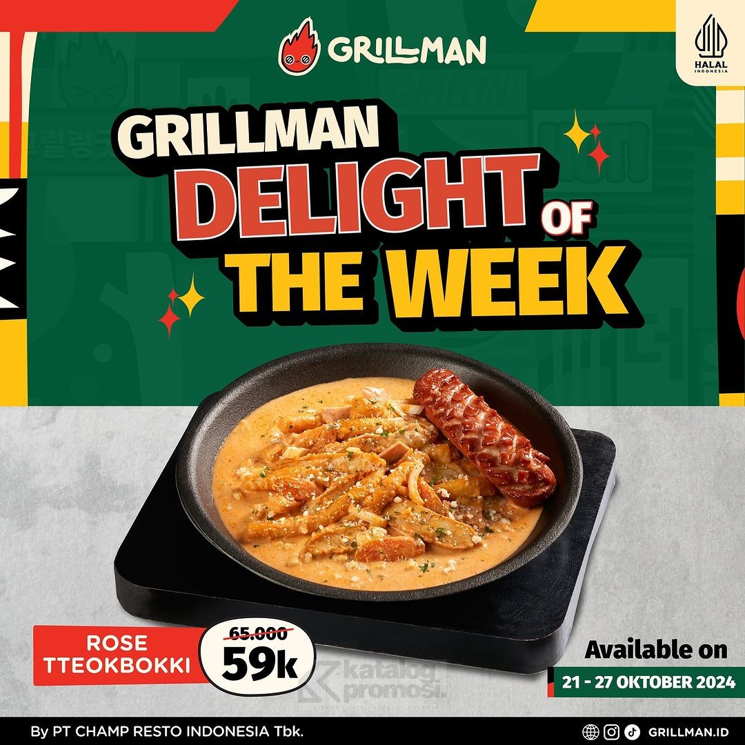 Promo GRILLMAN DELIGHT OF THE WEEK! Harga Spesial Rose Tteokbokki cuma Rp. 59K