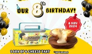 Promo Hokkaido 8th Year - 1 Box Of 6 Cheese Tart For ONLY Rp 80.000