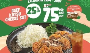 Promo KIMUKATSU KEJUTAN PILKADA - BEEF KATSU CHEESE SET cuma Rp. 75.000